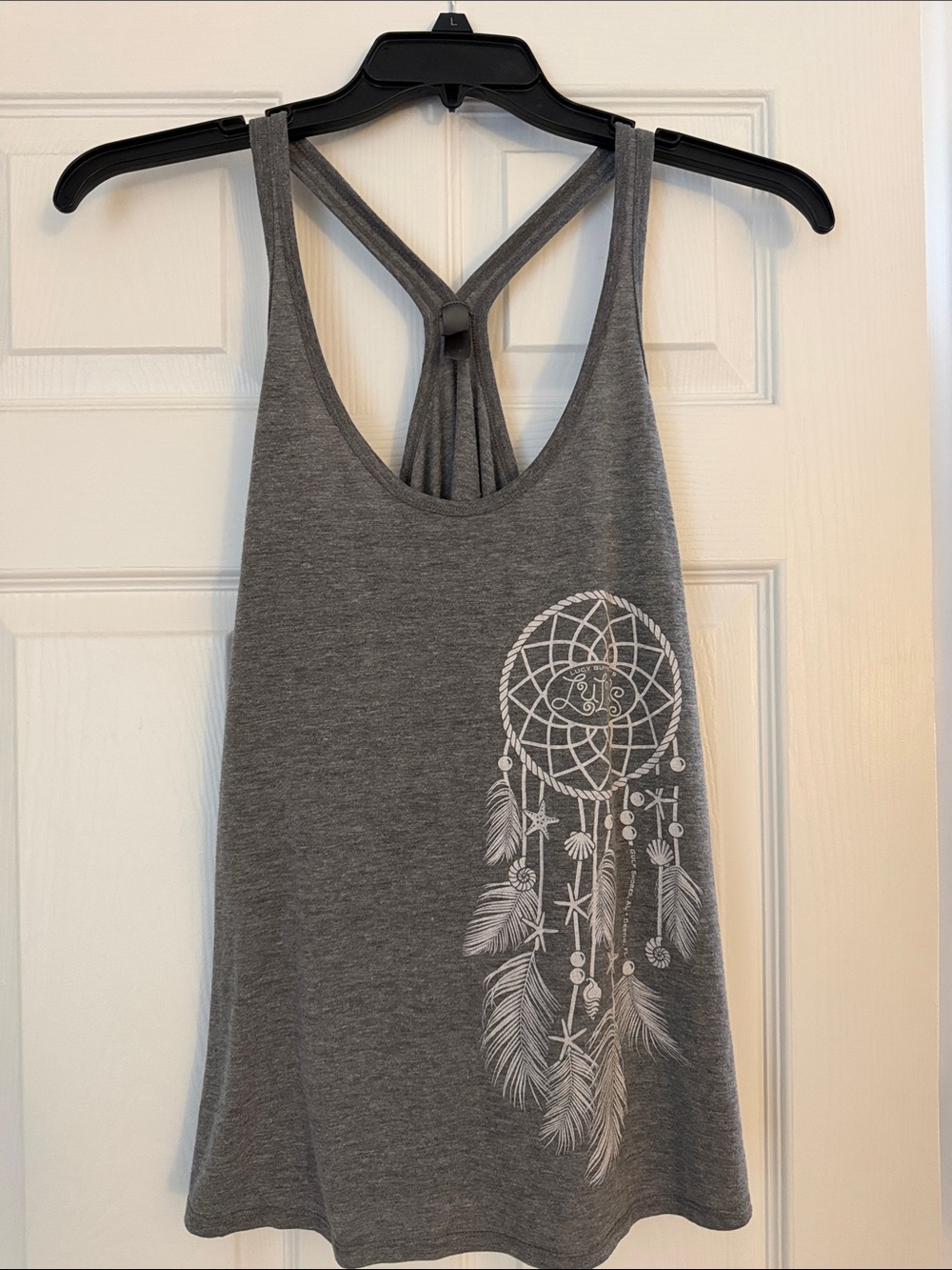 District Gray Racerback Tank with White Dreamcatcher Graphic